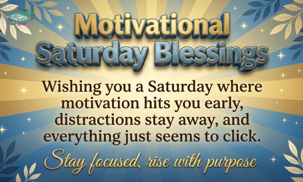 Motivational Saturday Blessings