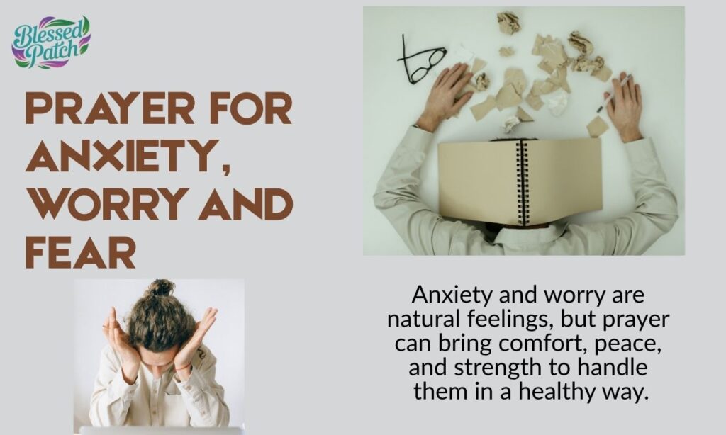 prayer for anxiety, worry and fear