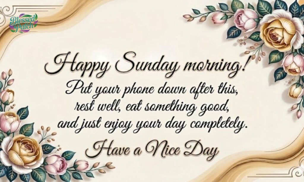 Sunday Morning Message