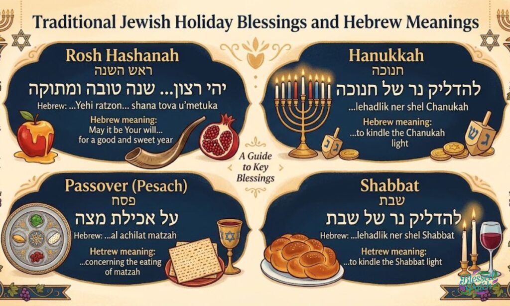 Traditional Jewish Holiday Blessings and Hebrew Meanings